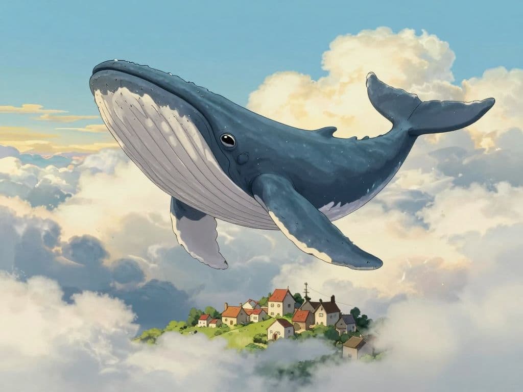 AI generated surreal whale in clouds artwork - Z-Image Turbo